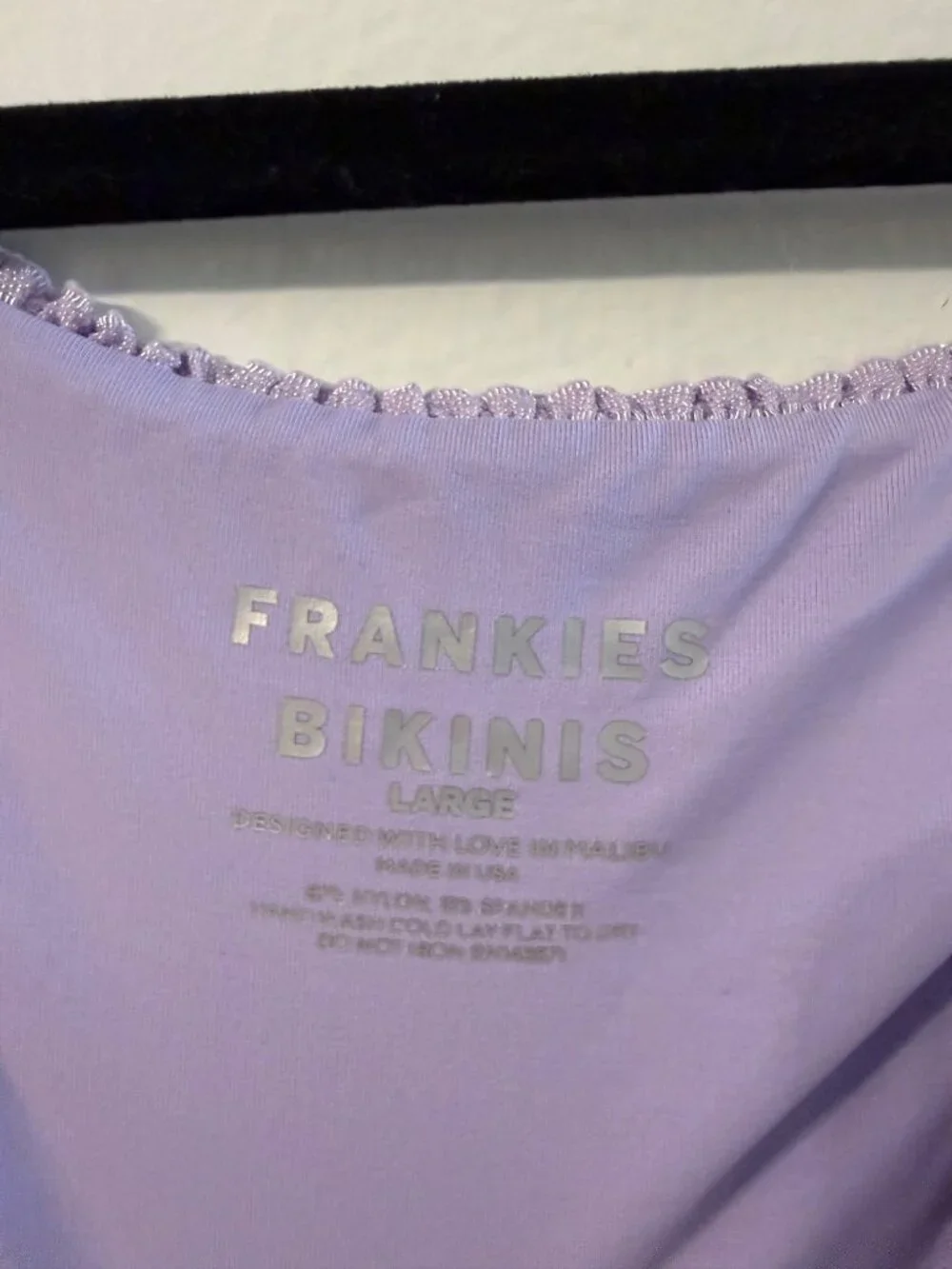 Frankie's Bikinis light purple bikini set top M medium bottom L large
